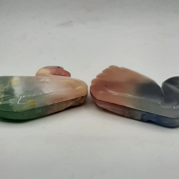 Vintage Lot of 3 Swans Holeston Sculpture and 2 Marble Decorative Made in Canada - Picture 8 of 8